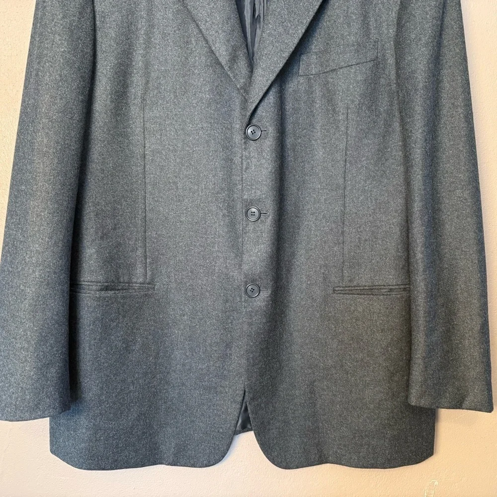 Giorgio Armani Classico Charcoal Gray Black Men's Wool & Cashmere Blazer 44R